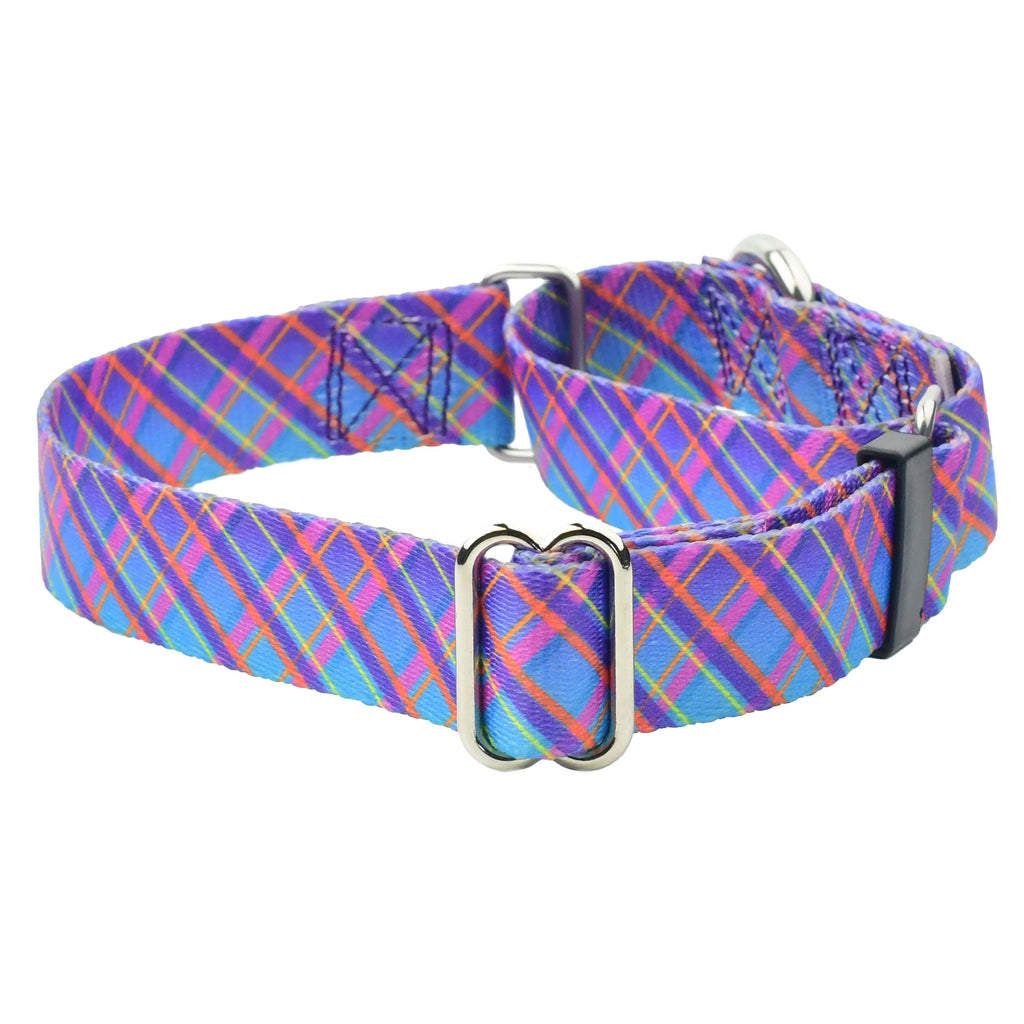 Twilight Glow Blue Plaid Martingale Dog Collar – EarthStyle by 2 Hounds Design
