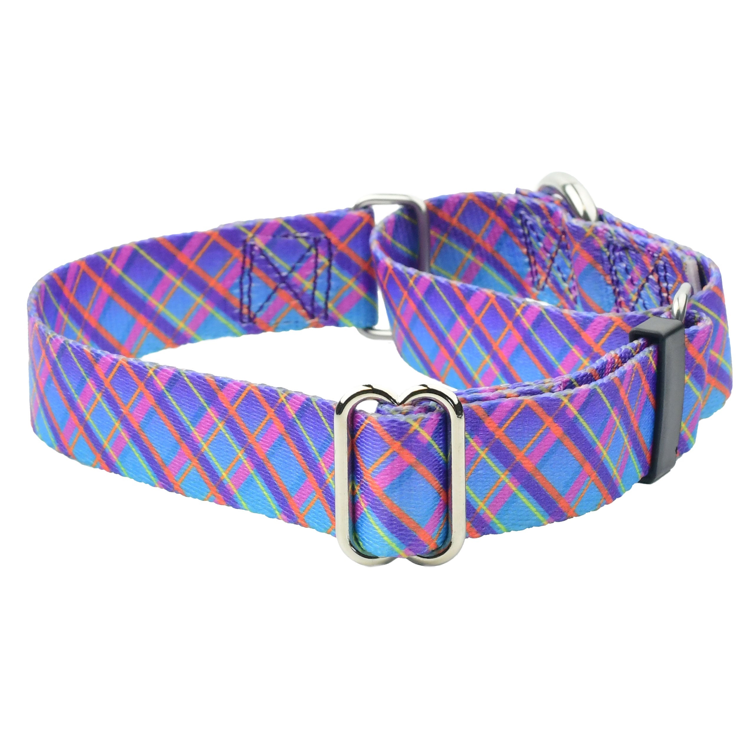 Twilight Glow Blue Plaid Martingale Dog Collar – EarthStyle by 2 Hounds Design