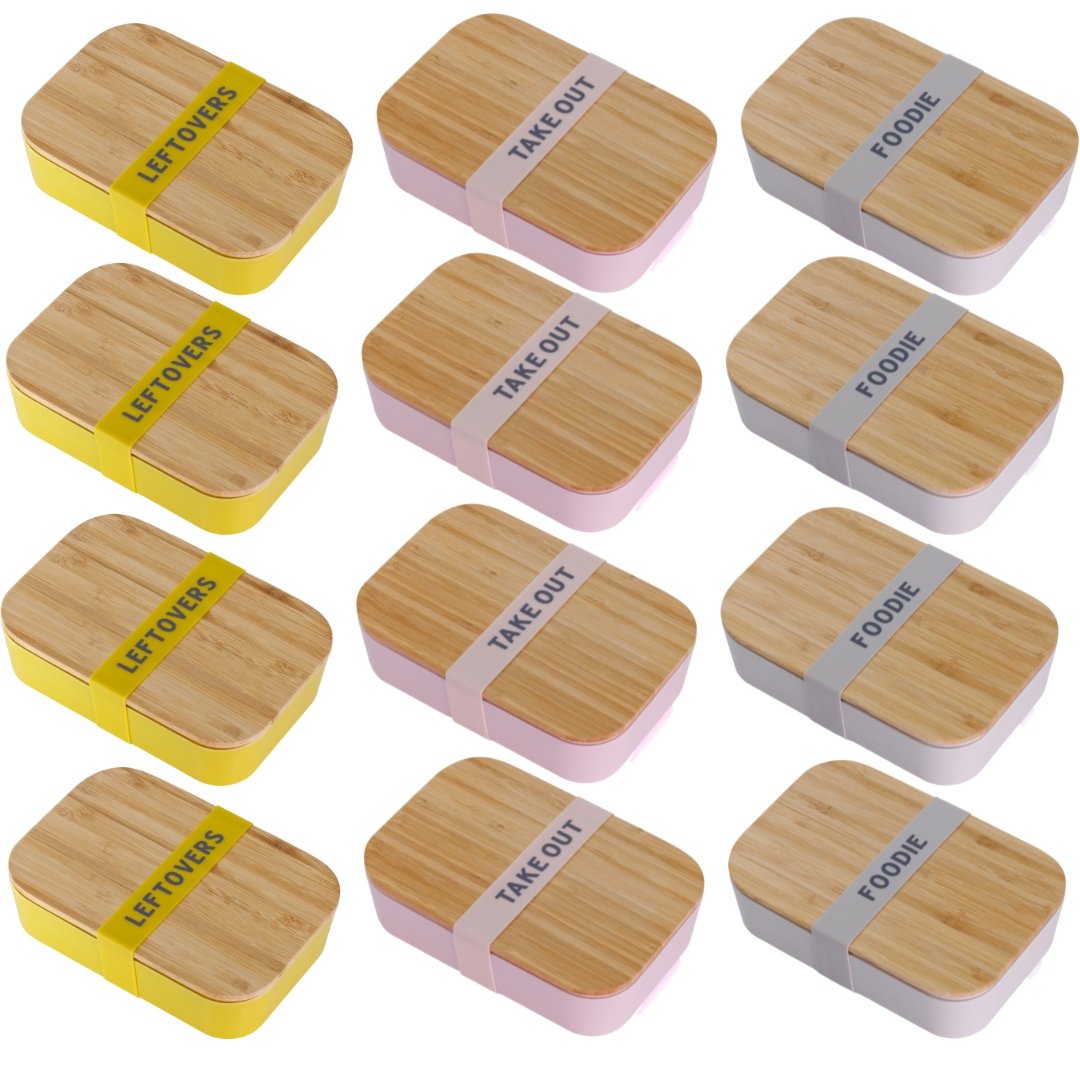 Ultimate Meal Prep 12 Pack of Bamboo Lunch Boxes by The Bullish Store