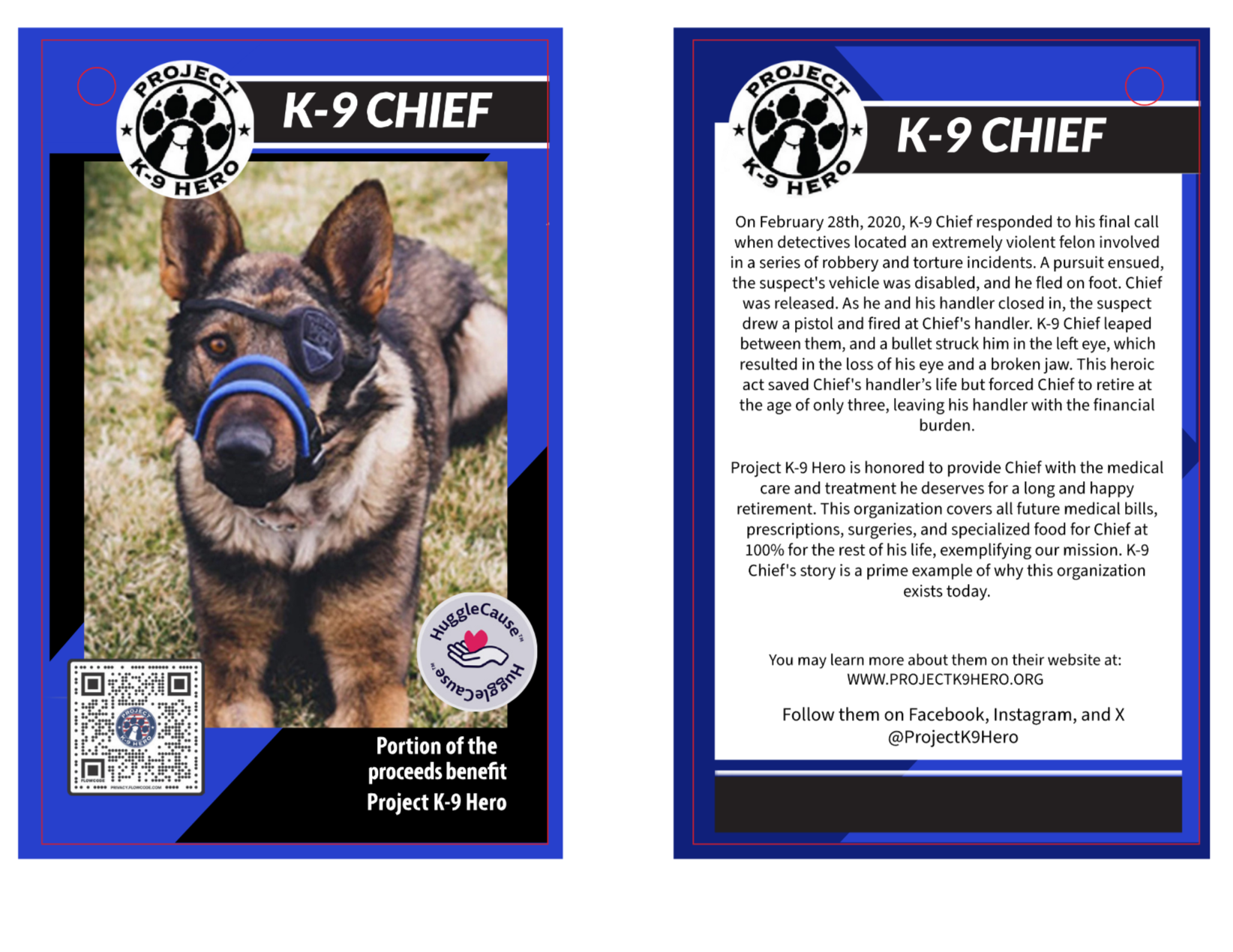 HuggleCause™, Project K-9 Hero, K-9 Chief Knottie® Plush Dog Toy, Large by HuggleHounds