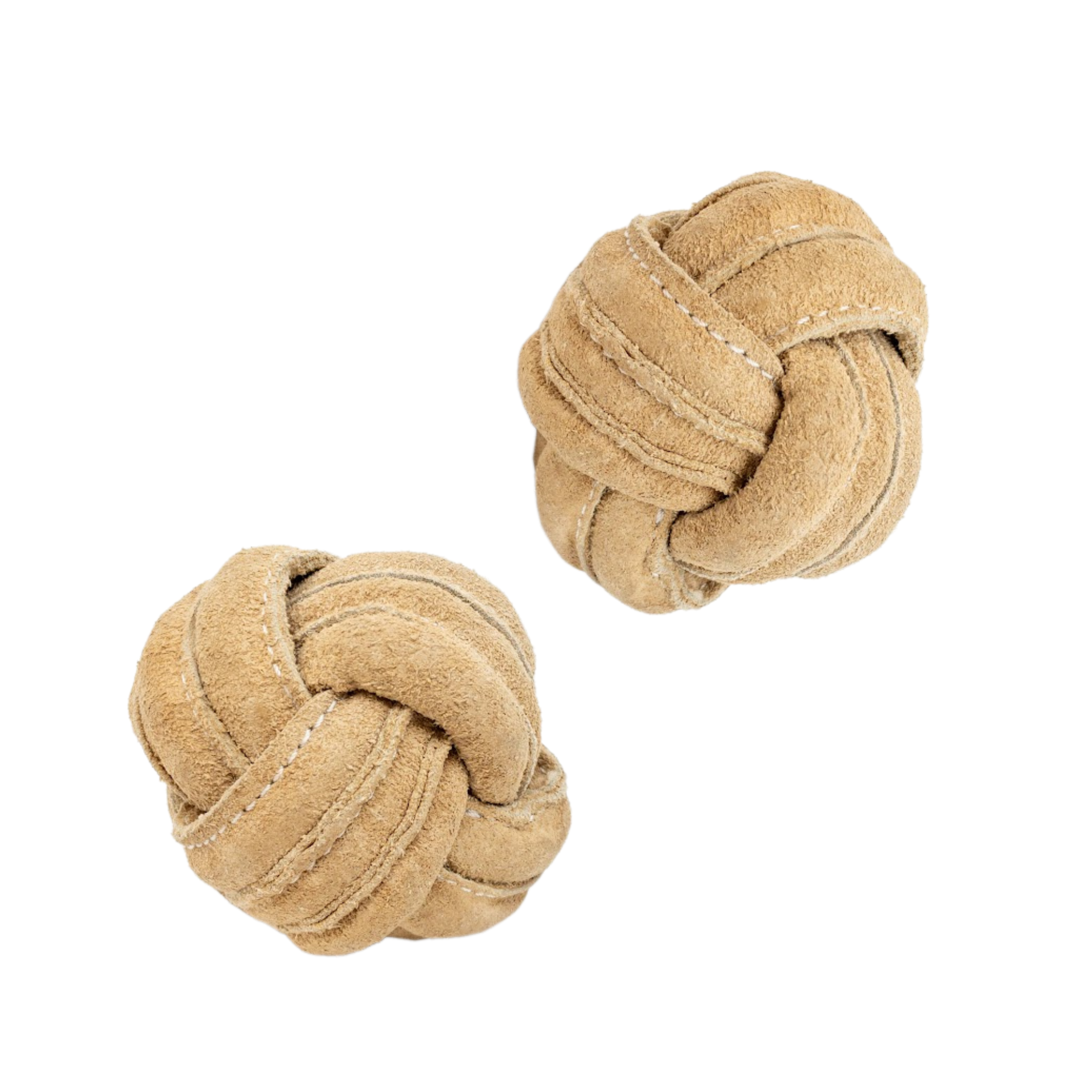 Huggle-Hide® Natural Leather Ball Dog Toy, 2 Pack by HuggleHounds