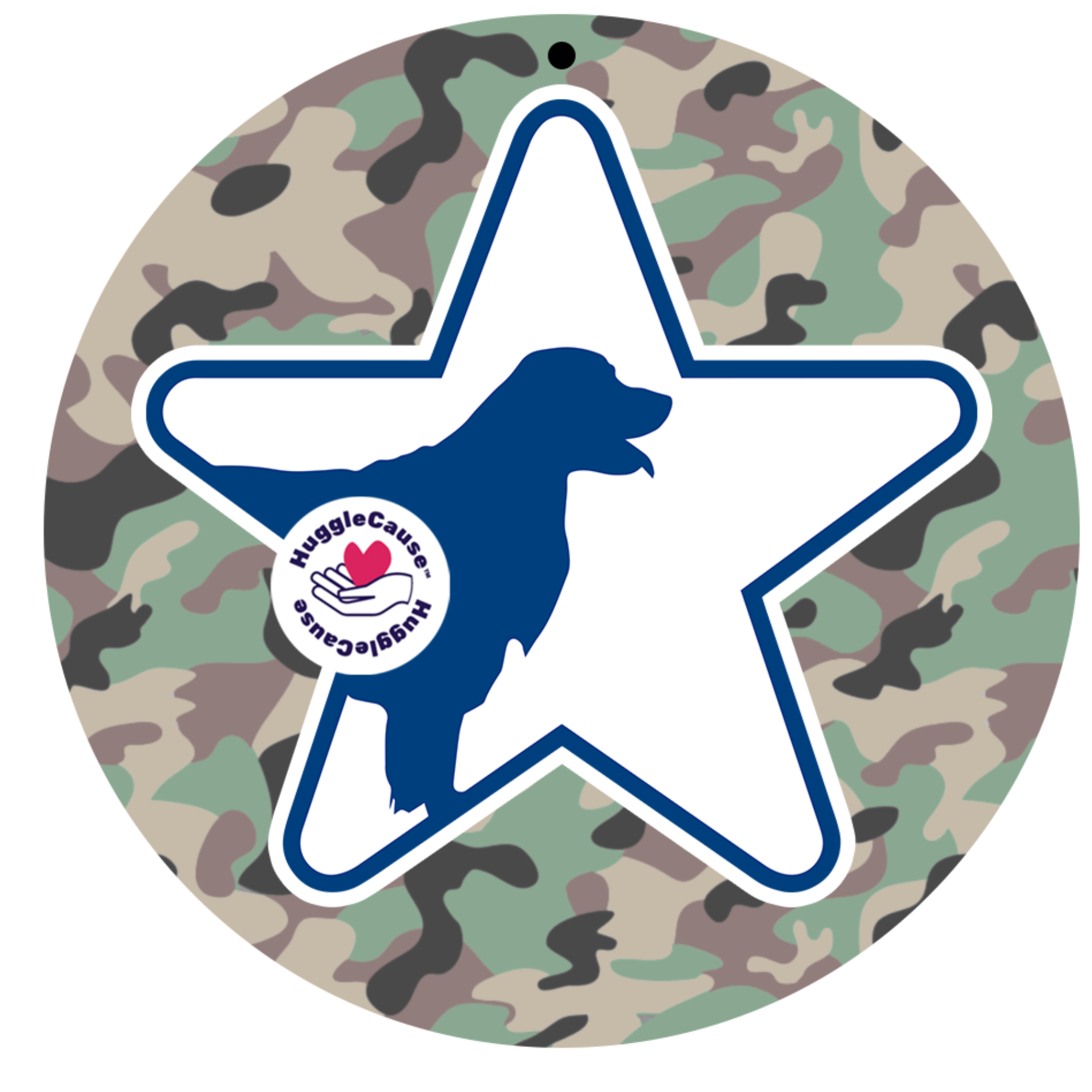 HuggleCause™, Warrior Canine Connection, Camouflage HuggleFleece® Plush Ball Dog Toy by HuggleHounds