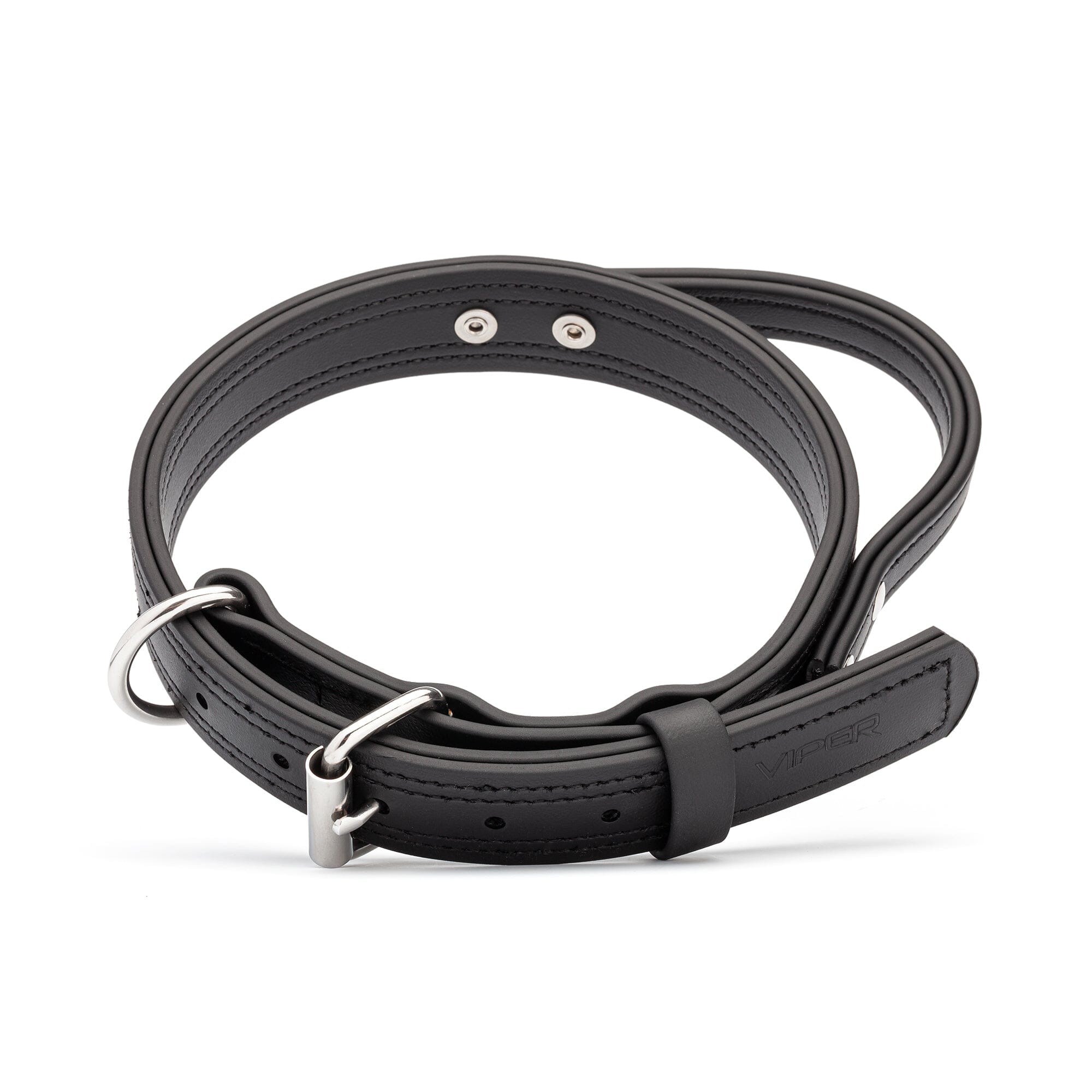 Viper Biothane Working Dog Collar + Built-in Handle - Stainless Steel Hardware by Dogline