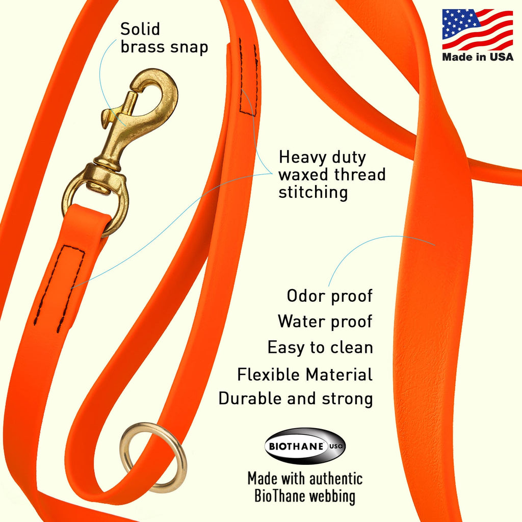 Viper Biothane Traffic Lead - Brass Hardware by Dogline