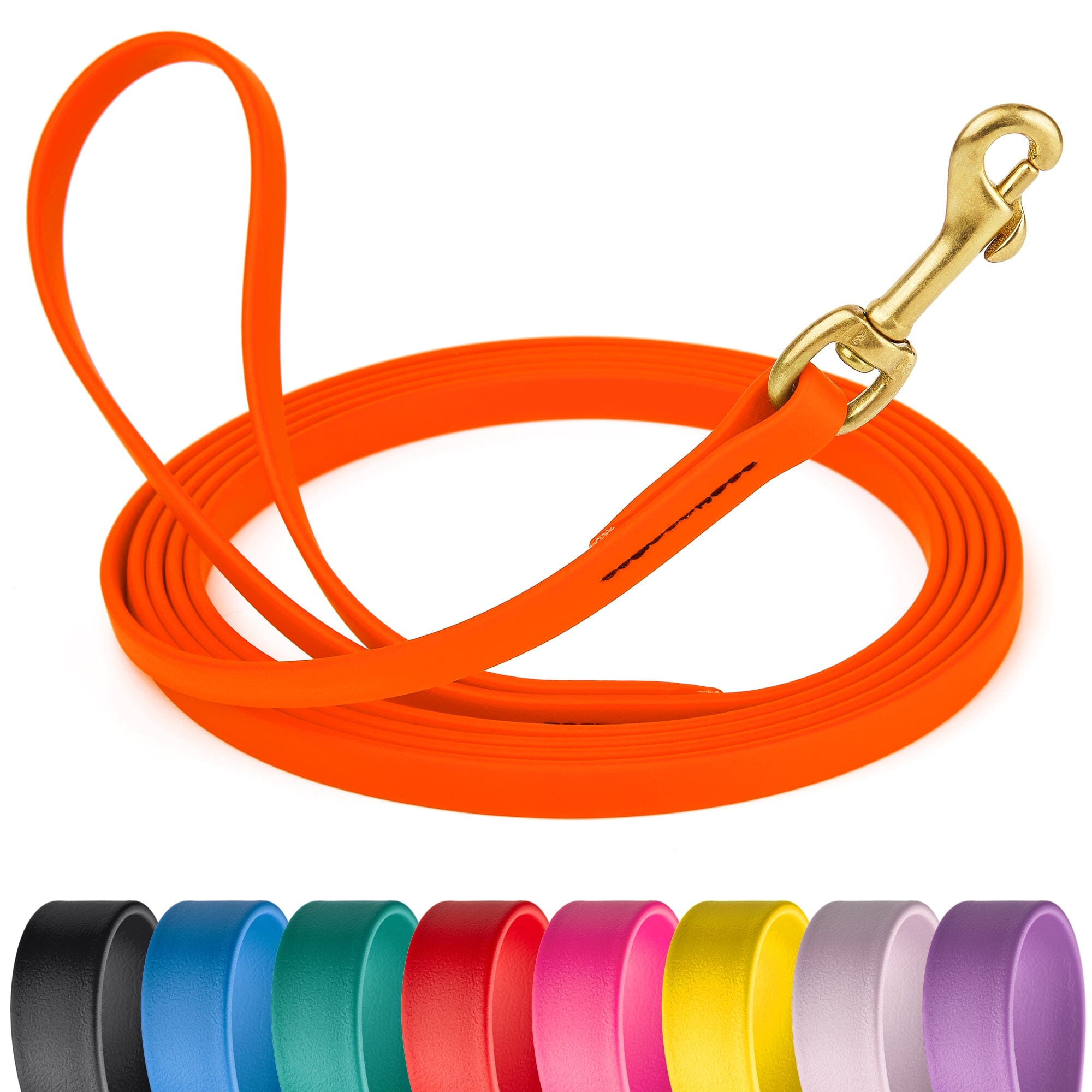 Viper Biothane Long Line 15 ft Lead with Brass Hardware by Dogline