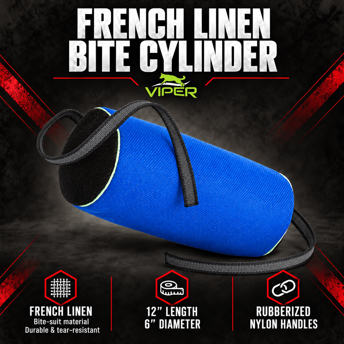 Viper French Linen Cylinder Bite Roll by Dogline