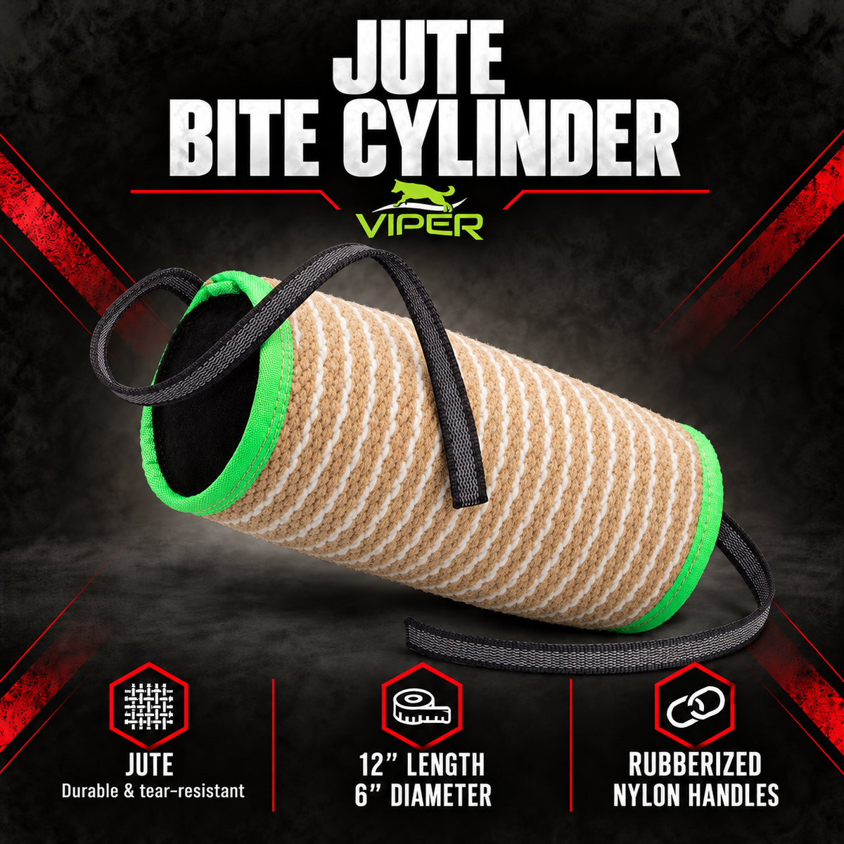 Viper Jute Cylinder Bite Roll by Dogline