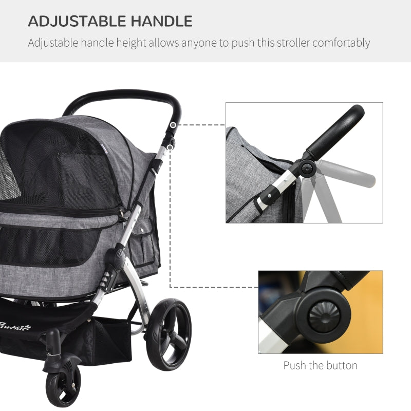 Travel Pet Stroller with Adjustable Handlebar by Furr Baby Gifts
