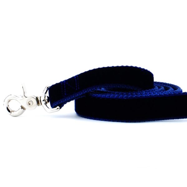 Navy Velvet Dog Leash by 2 Hounds Design