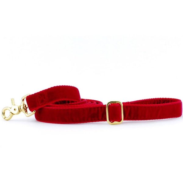 Red Velvet Dog Leash by 2 Hounds Design