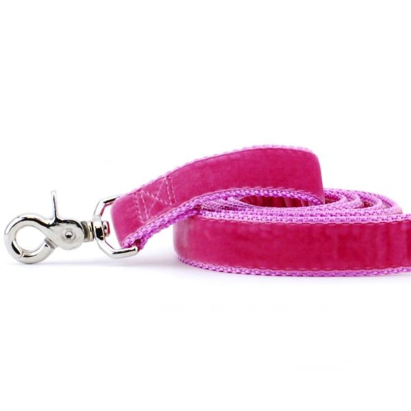 Rose Pink Velvet Dog Leash by 2 Hounds Design
