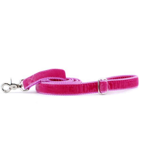 Rose Pink Velvet Dog Leash by 2 Hounds Design
