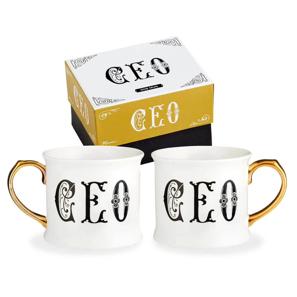 Victorian Style CEO Porcelain Mug with Gilded Handle by The Bullish Store