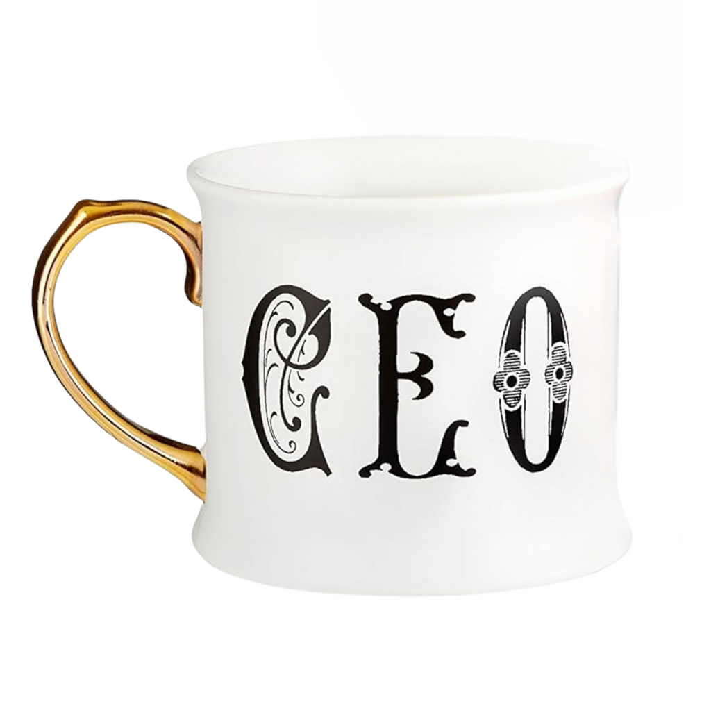 Victorian Style CEO Porcelain Mug with Gilded Handle by The Bullish Store