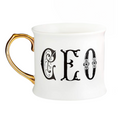 Victorian Style CEO Porcelain Mug with Gilded Handle by The Bullish Store