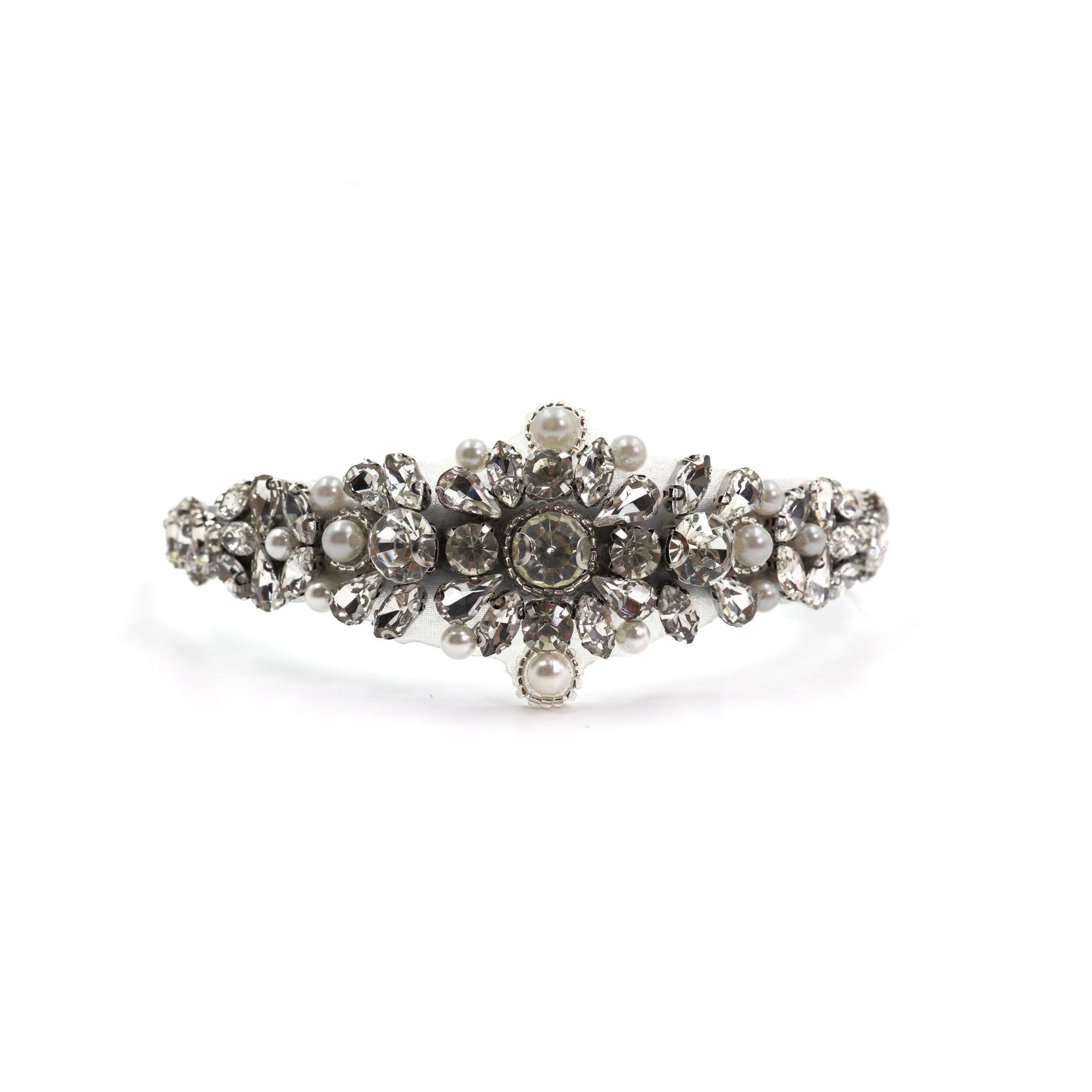Vintage Bride Bejeweled Asymmetrical Headband Tiara | Royalty Crown Party or Bridal Hair Accessory by The Bullish Store