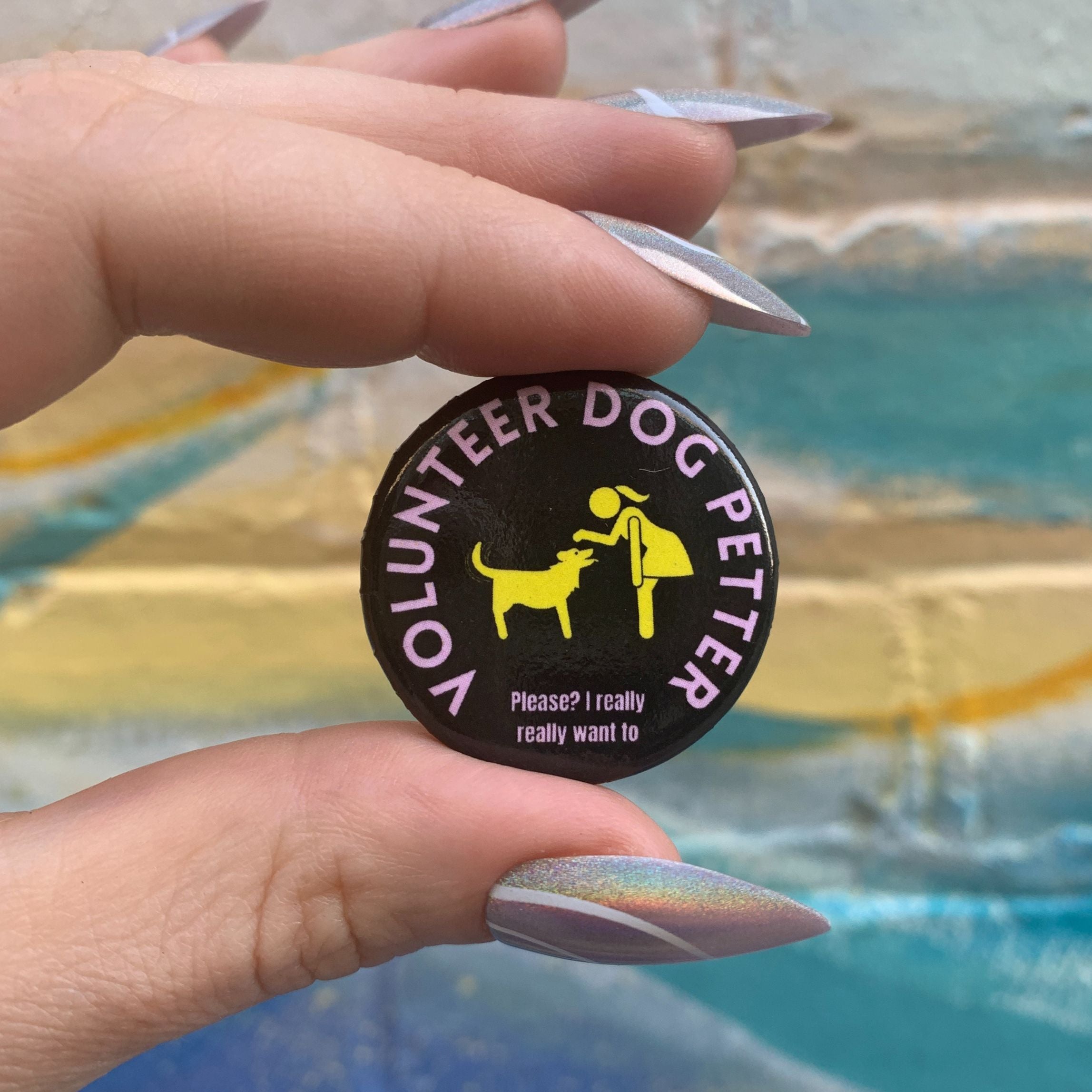 Volunteer Dog Petter 1.25" Pinback Button | Dog Lover Badge by The Bullish Store