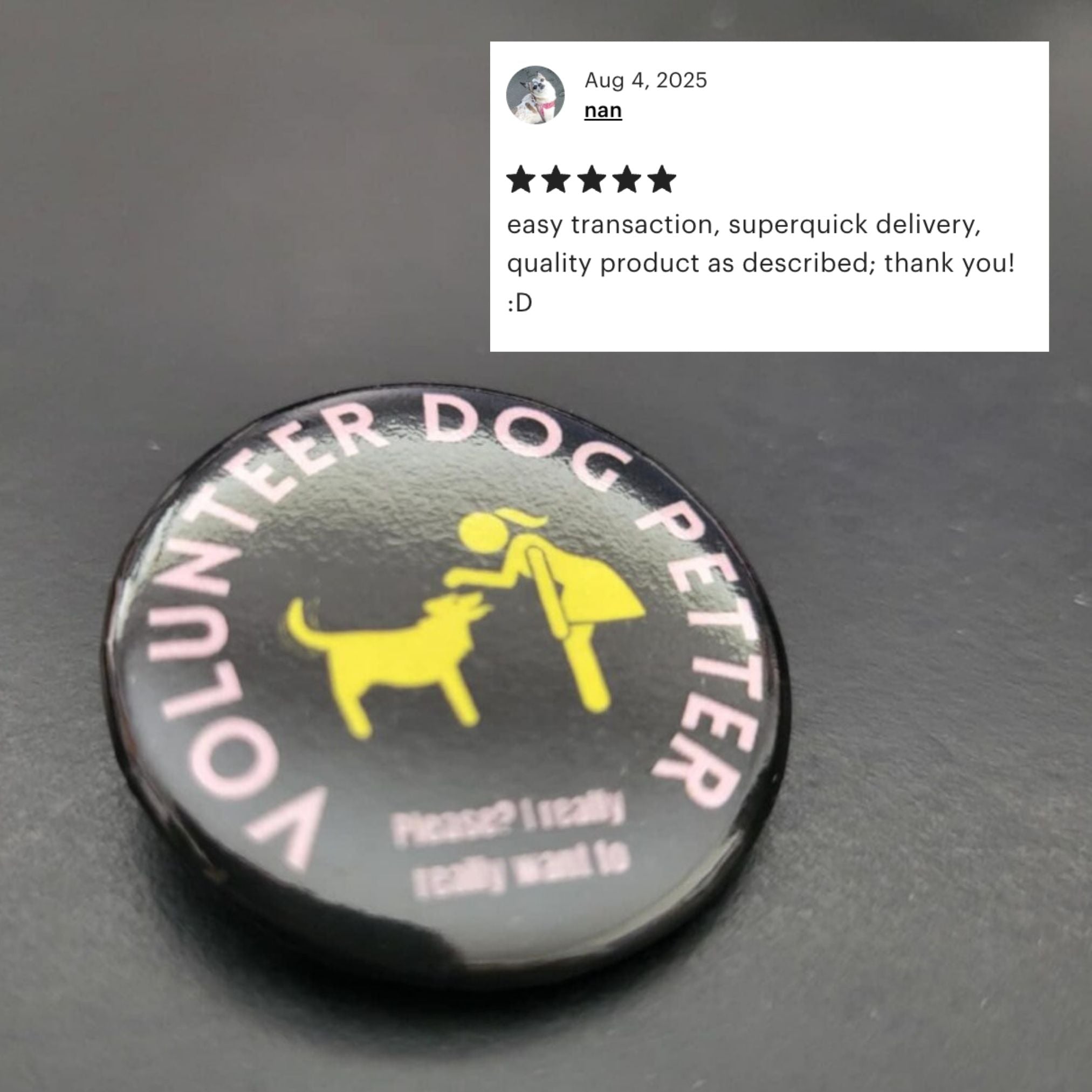 Volunteer Dog Petter 1.25" Pinback Button | Dog Lover Badge by The Bullish Store