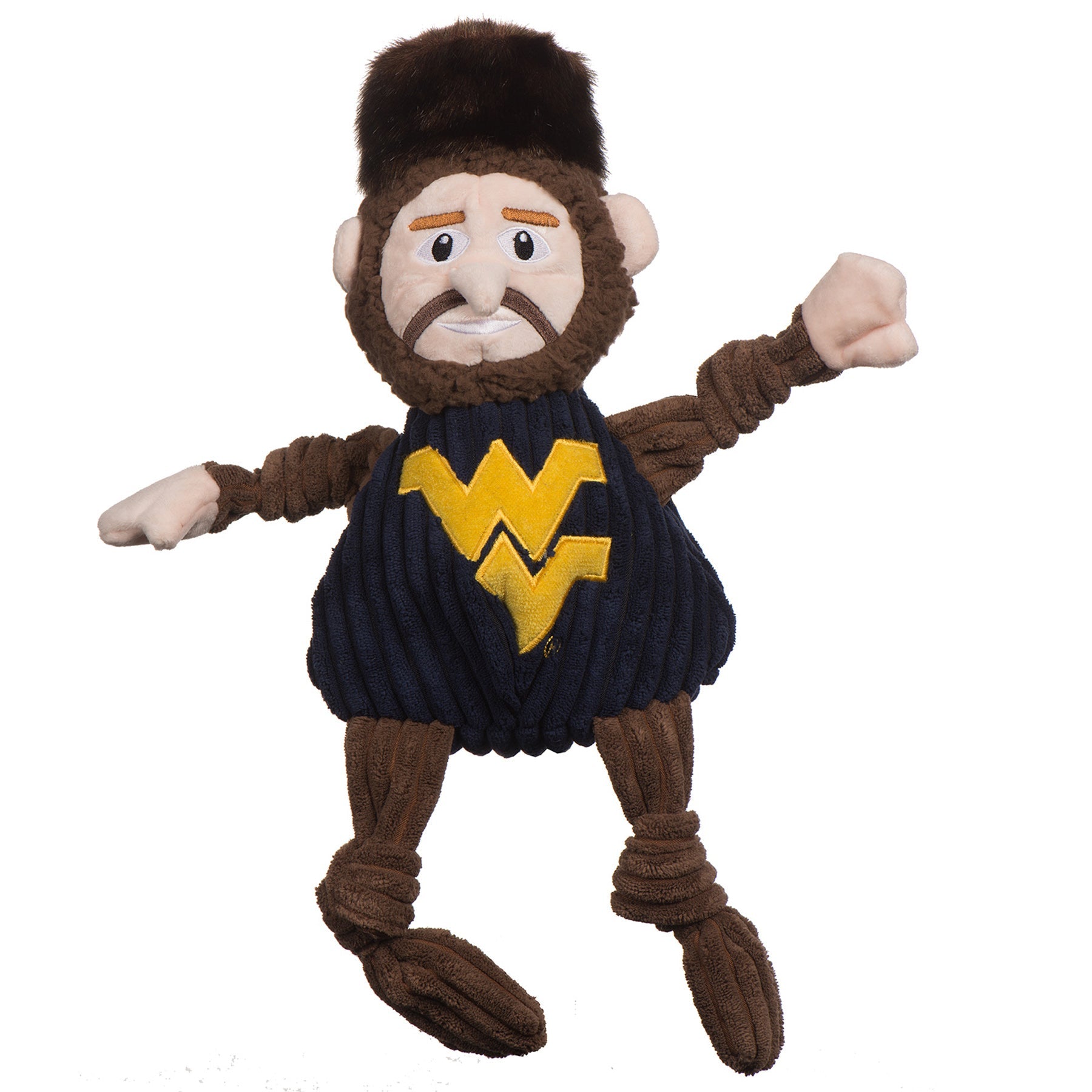 NCAA West Virginia University, Mountaineer Knottie® Plush Dog Toy by HuggleHounds