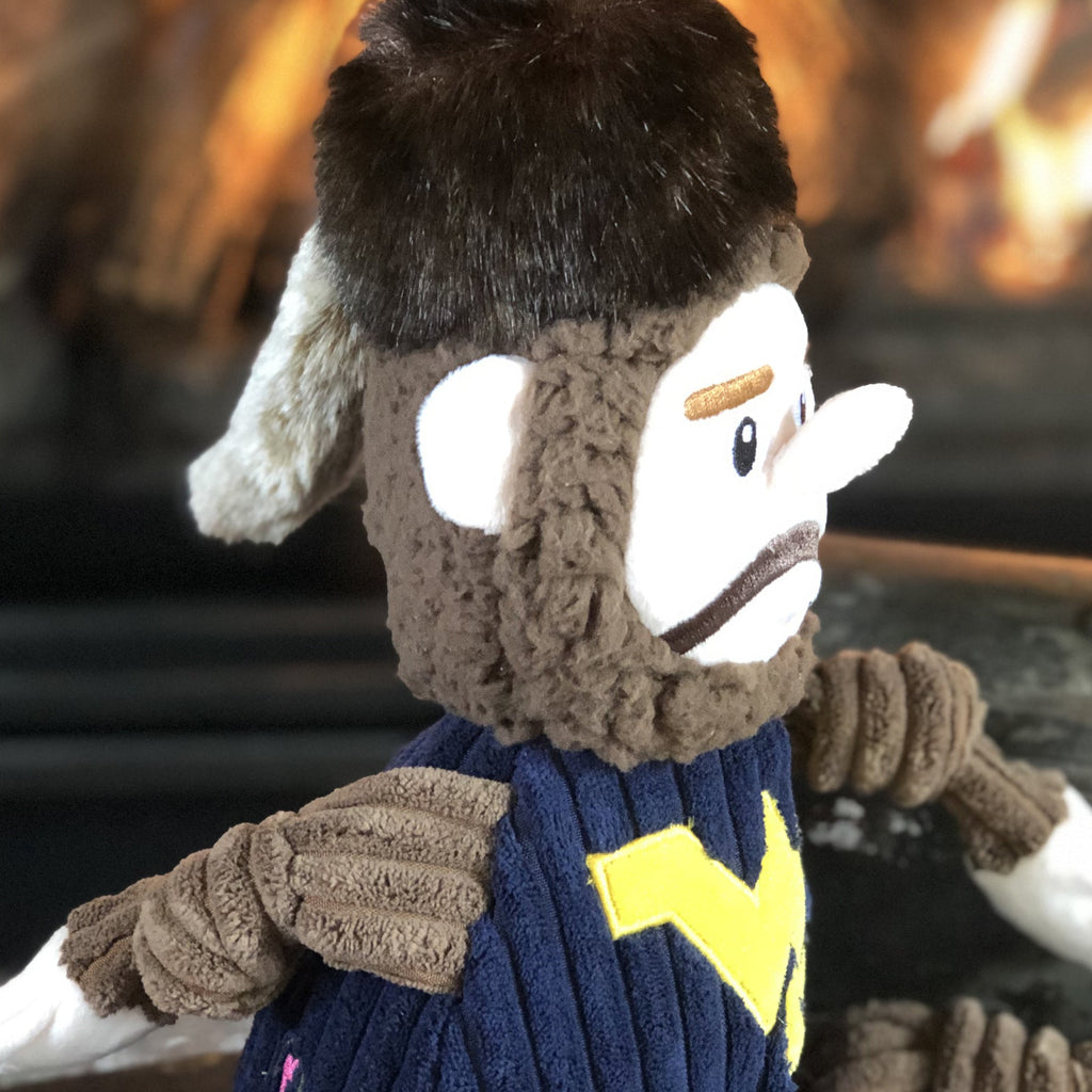 NCAA West Virginia University, Mountaineer Knottie® Plush Dog Toy by HuggleHounds
