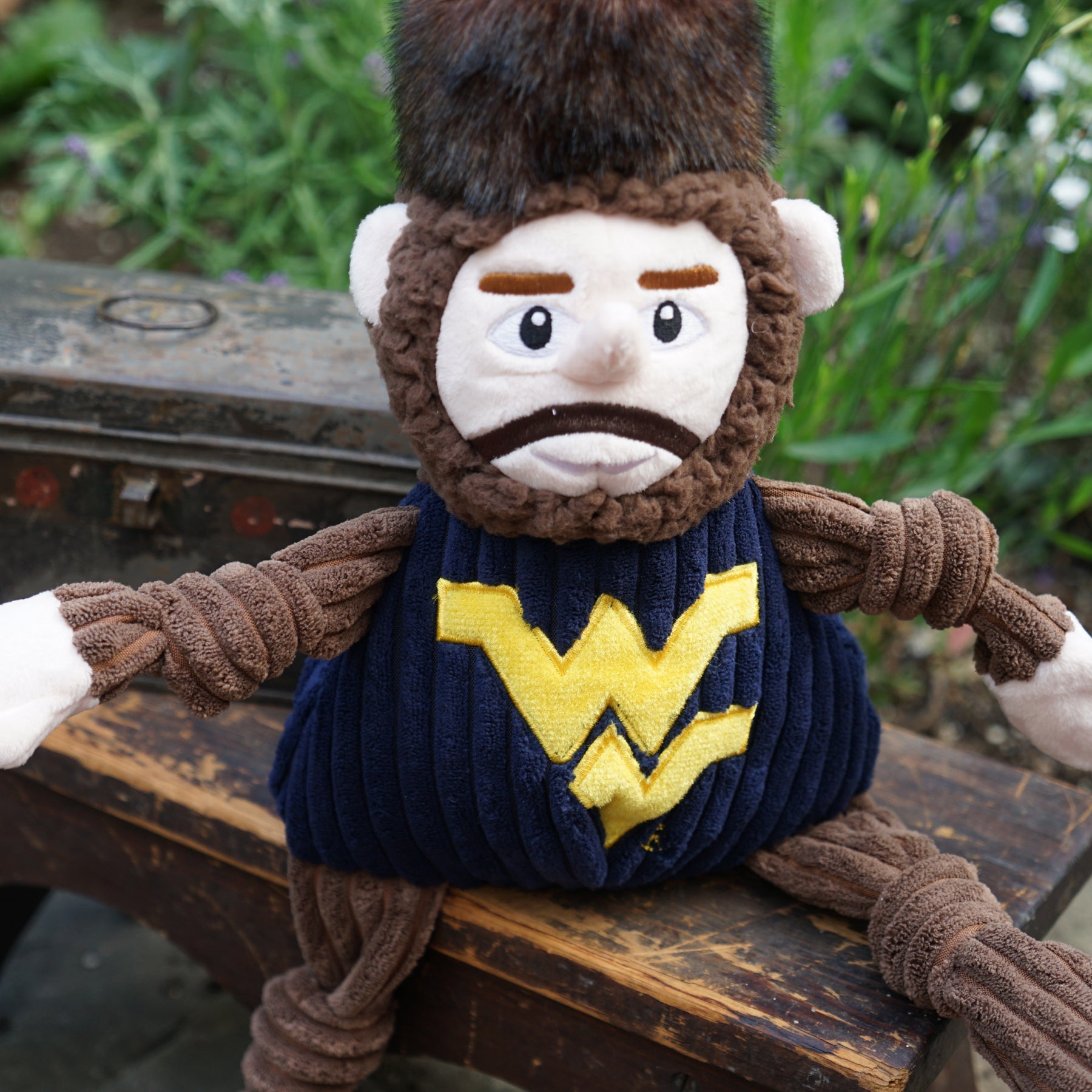 NCAA West Virginia University, Mountaineer Knottie® Plush Dog Toy by HuggleHounds