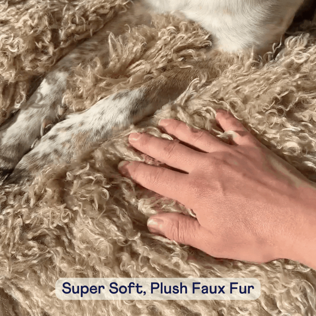 PupRug® Luxe Faux Fur Orthopedic Dog Bed - Plush Sheep Tan by Paw.com