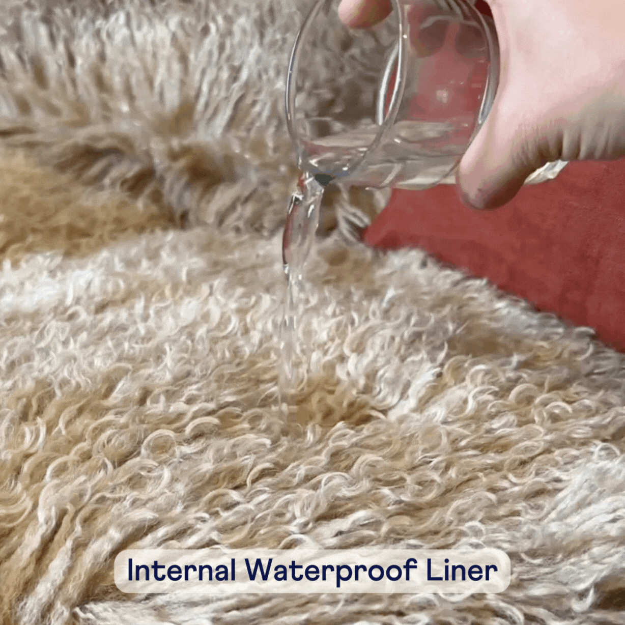 PupRug® Luxe Faux Fur Orthopedic Dog Bed - Plush Sheep Tan by Paw.com