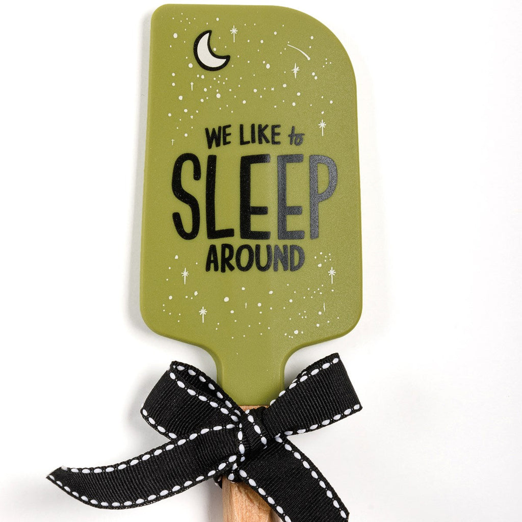 We Like To Sleep Around Camper Van Spatula | Wooden Handle Double-Sided Silicone Spatula by The Bullish Store