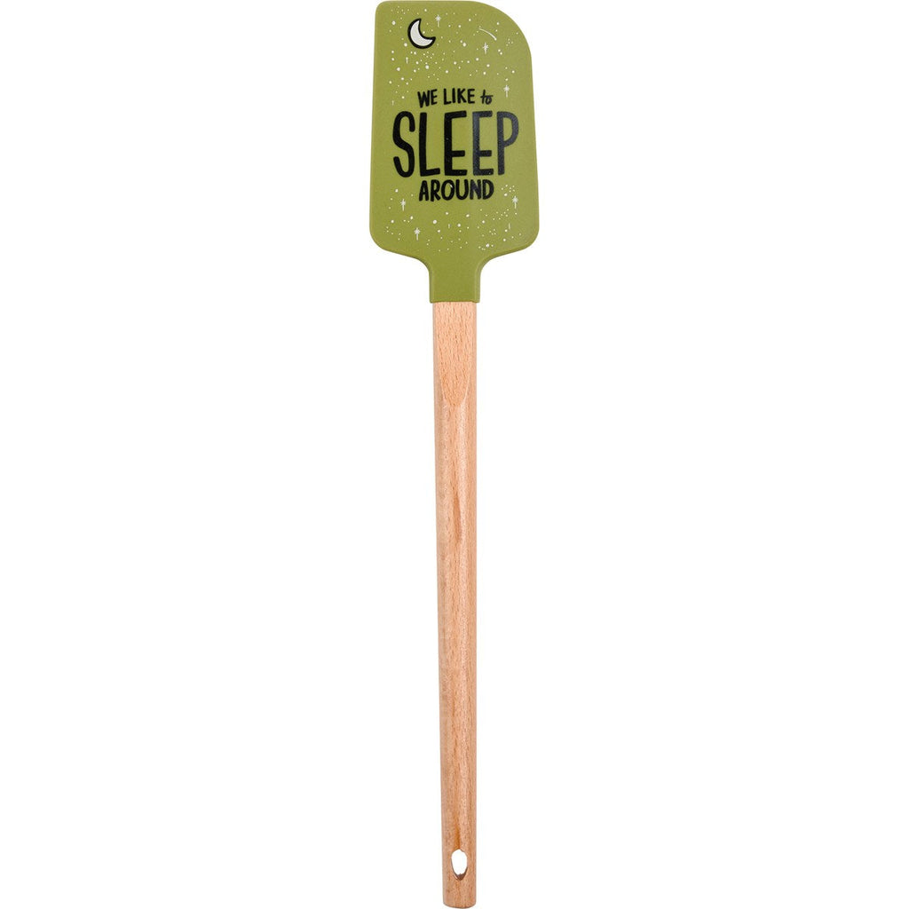 We Like To Sleep Around Camper Van Spatula | Wooden Handle Double-Sided Silicone Spatula by The Bullish Store