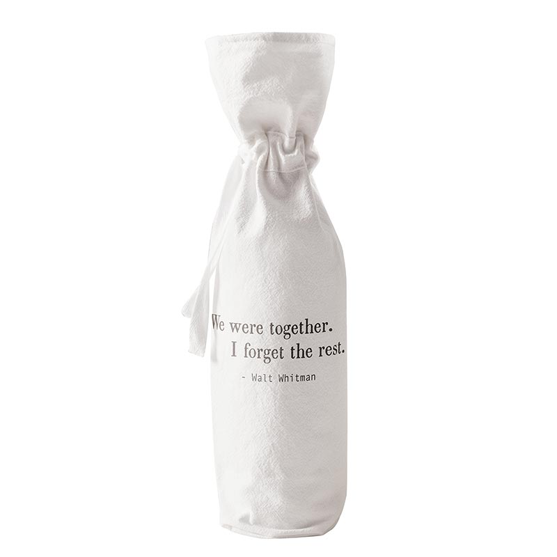 We were together - I forget the rest - Walt Whitman Drawstring Wine Bag by The Bullish Store