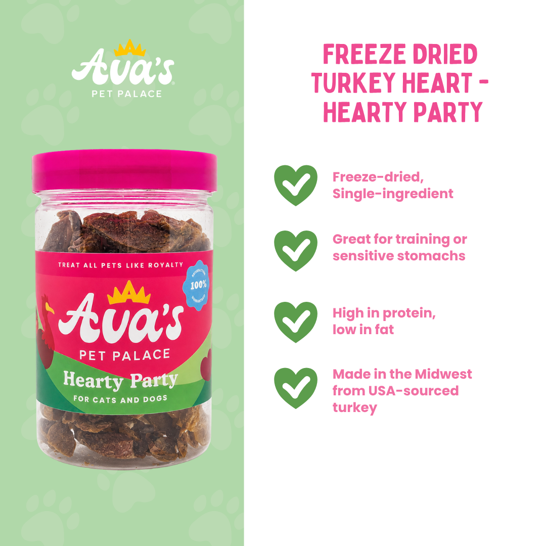 Freeze Dried Hearty Party - Turkey Heart by Ava's Pet Palace
