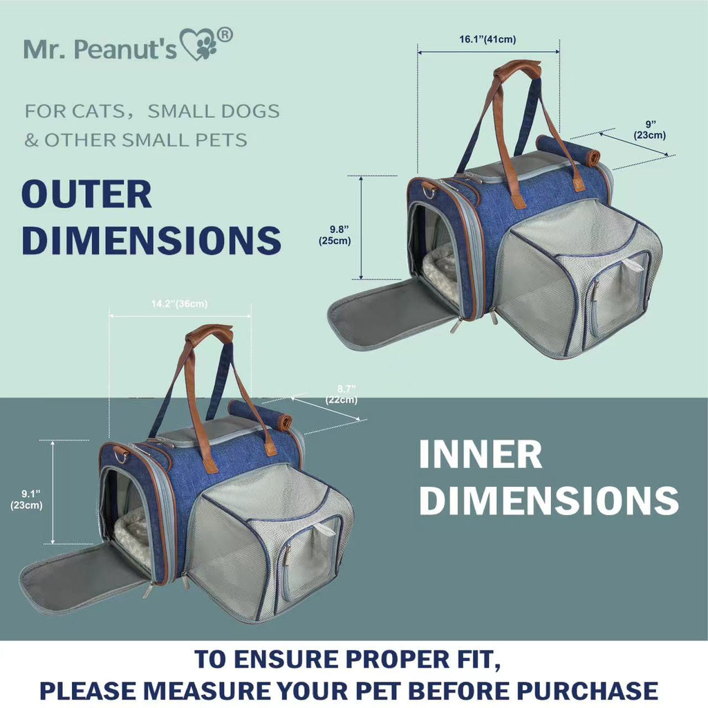 Mr. Peanut's Gold Series Mini Size Airline Compliant Expandable Pet Carrier by Mr. Peanut's Pet Carriers