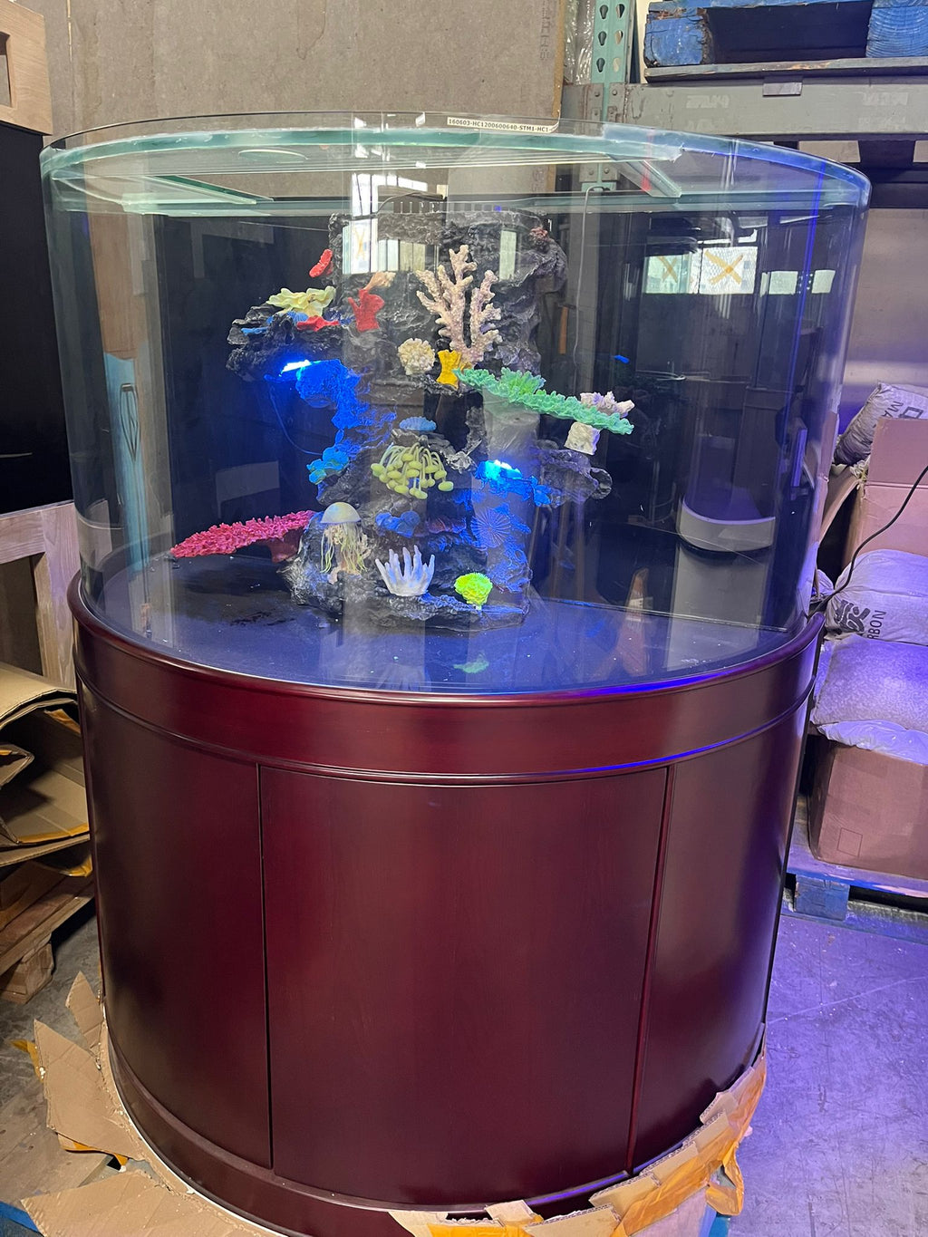 Rose Cherry Color * 120g Reef-Ready Glass Peninsula Bullet Bullnose U-Shape Aquarium Set by AQUA VIM