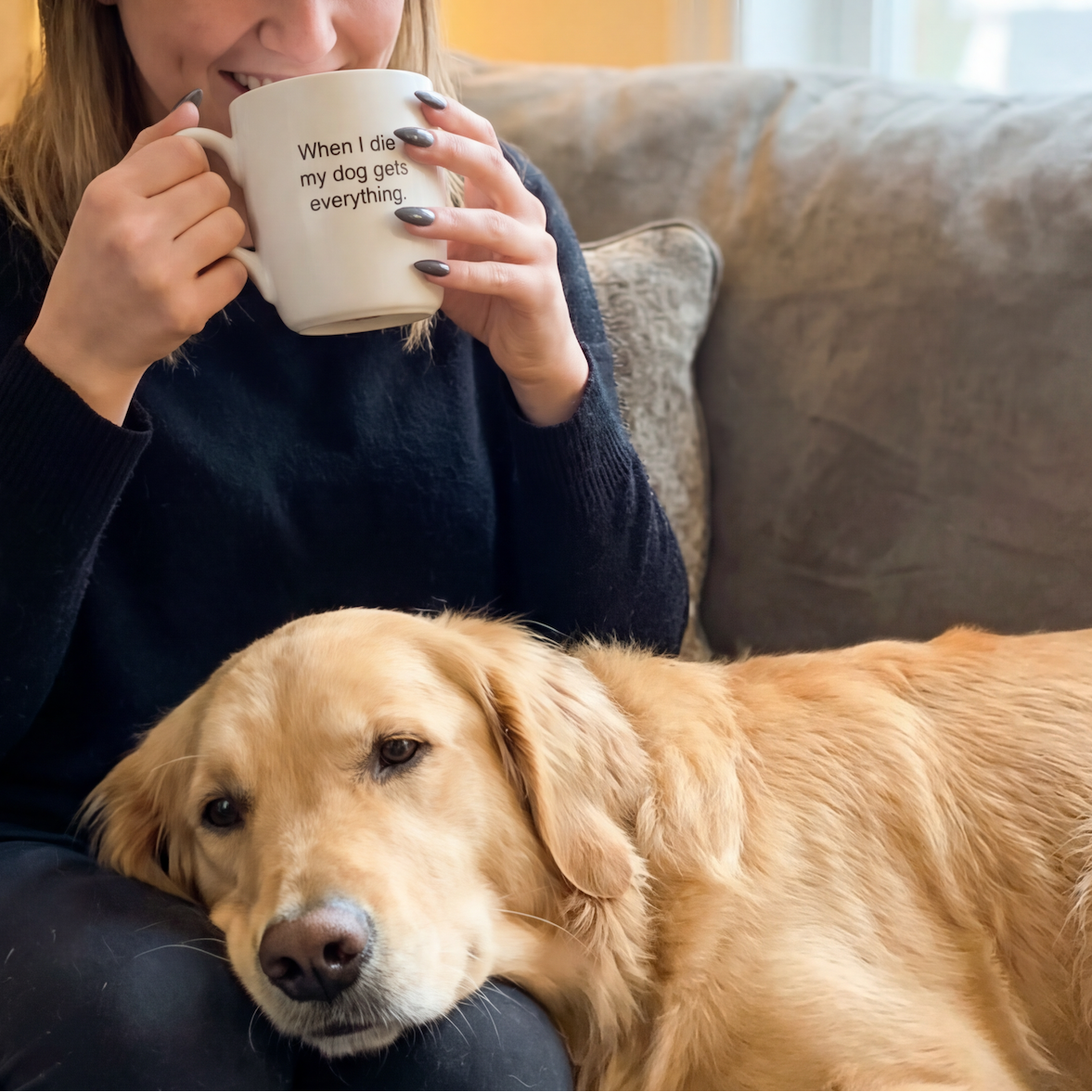 When I Die My Dog Gets Everything Matte White Mug | Coffee Tea Ceramic Mug | 16oz by The Bullish Store
