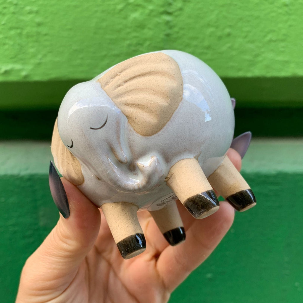 White Elephant Pot | Decorative Succulents Ceramic Planter | 2.5" Tall by The Bullish Store