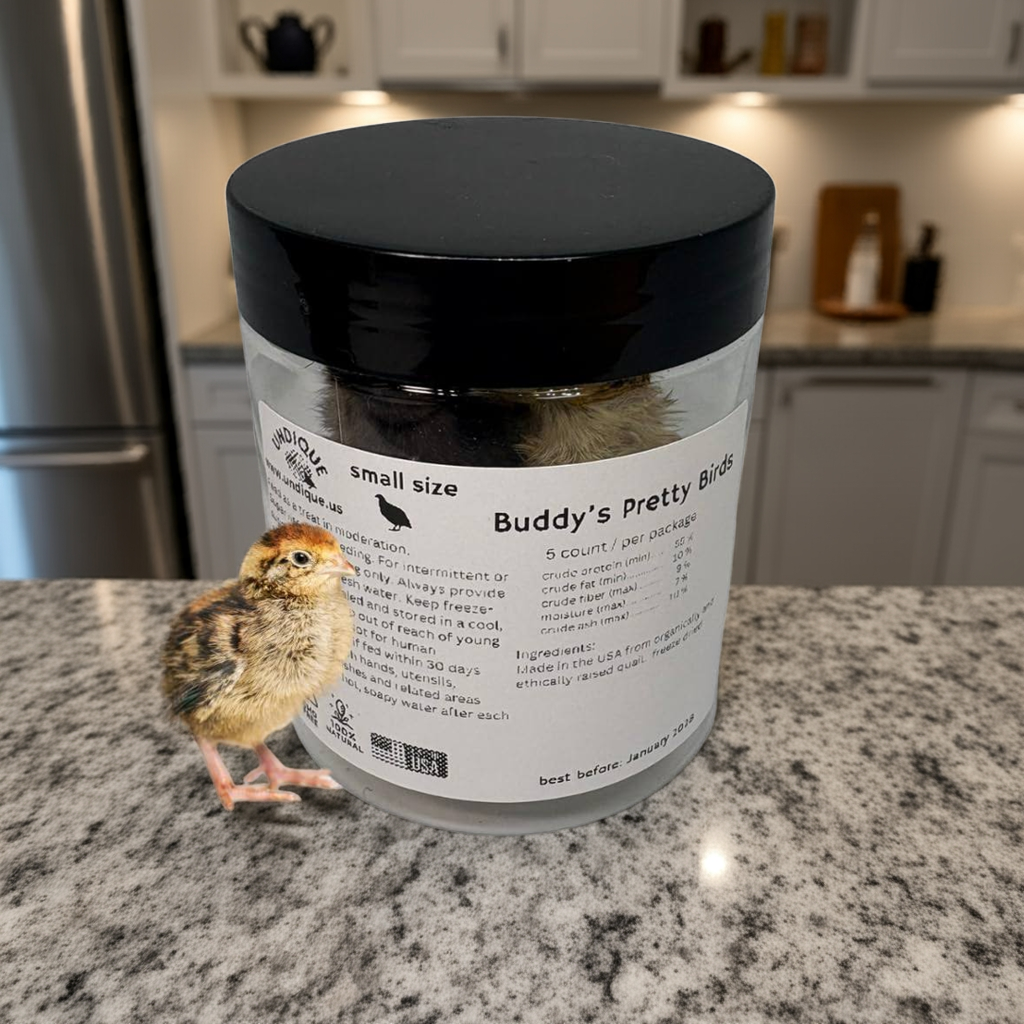 Whole Quail for Carnivore Pets - Premium Quality Natural Pet Treats Quail - Natural Prey Feeding Quail - Freeze-Dried for Essential Nutrients and Enzymes Small Size 5 Count by Quailz.com by Undique LLC