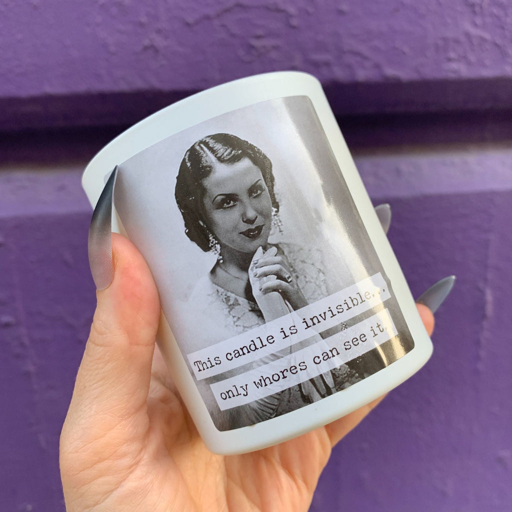 Whores Candle | Vintage Photograph Double Sided Design | Soy Wax Lavender Jasmine Scent by The Bullish Store