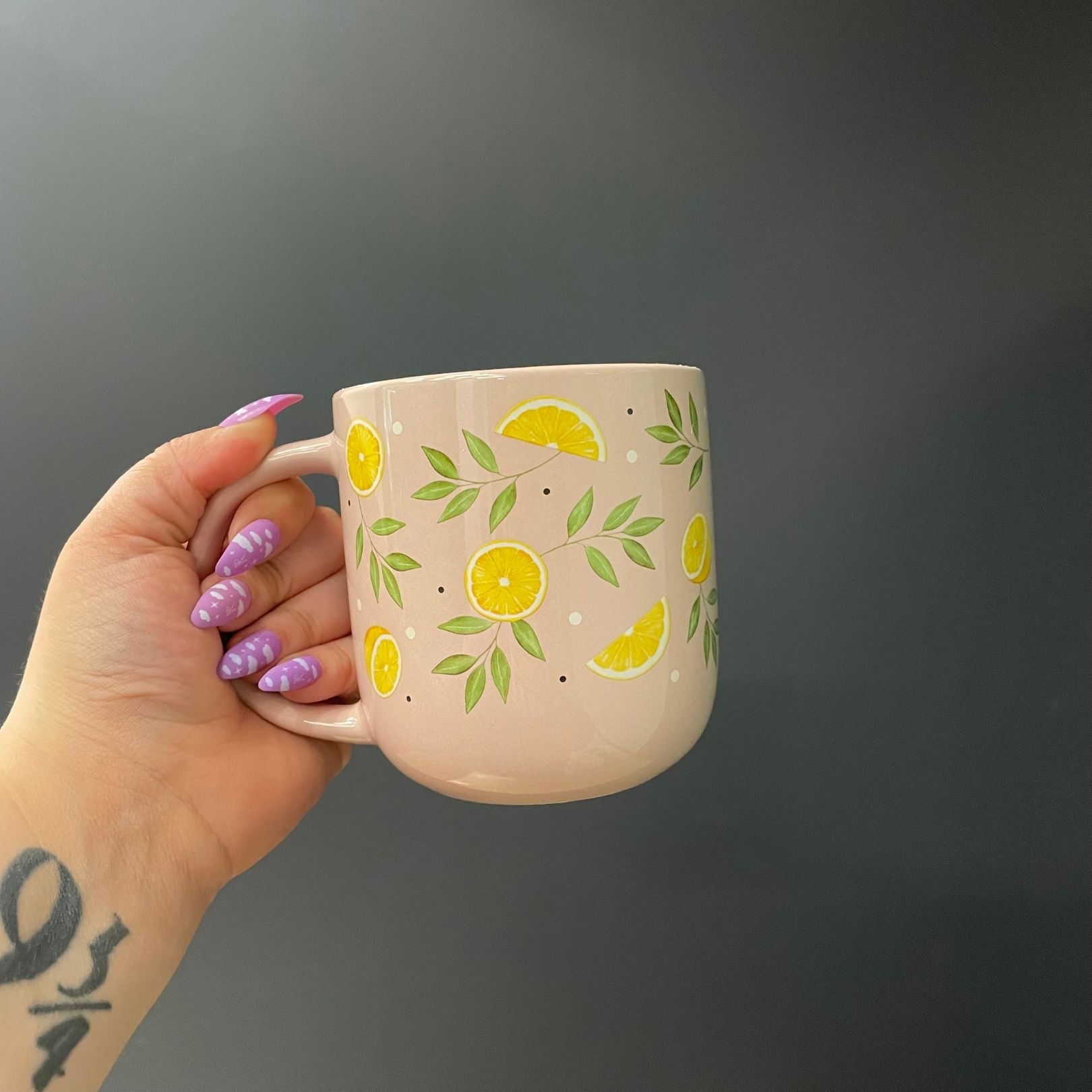 Wild & Free Stoneware Mug in Pale Peach | Coffee Tea Cup | 18oz by The Bullish Store