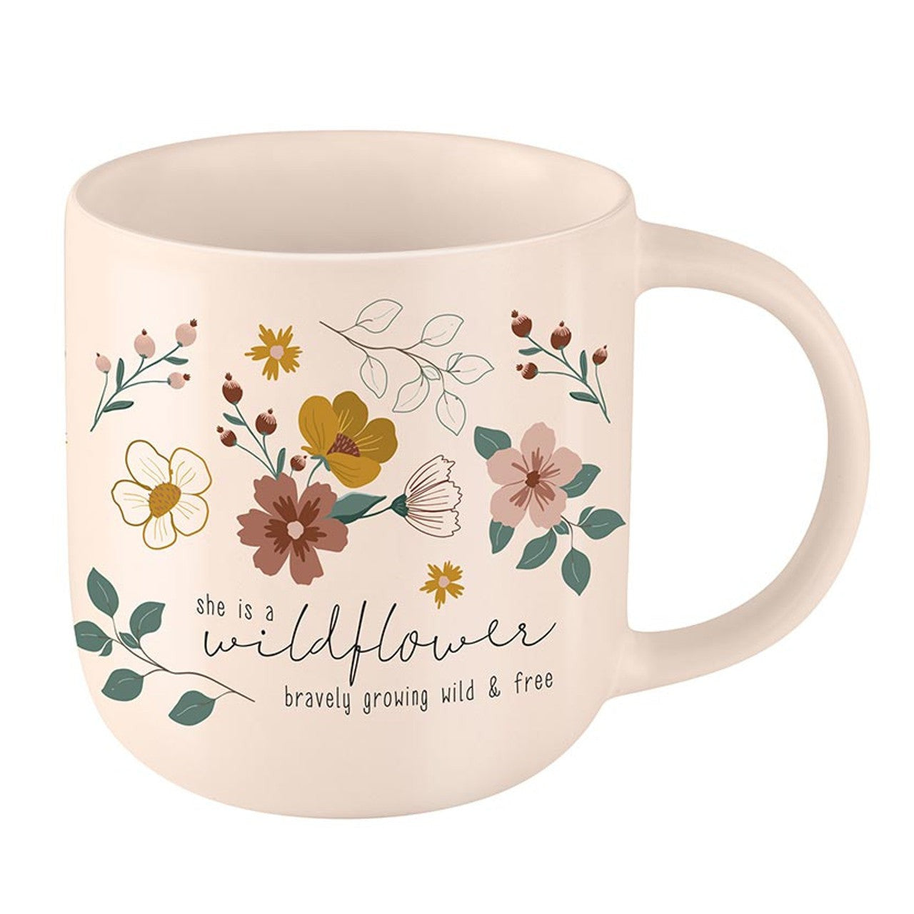 Wild & Free Stoneware Mug in Pale Peach | Coffee Tea Cup | 18oz by The Bullish Store
