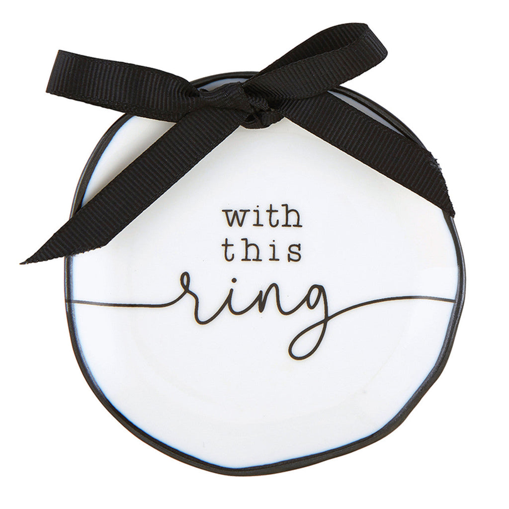 With This Ring Ceramic Ring Bearer Dish | Jewelry Tray Holder | Unique Wedding Ring Dish by The Bullish Store