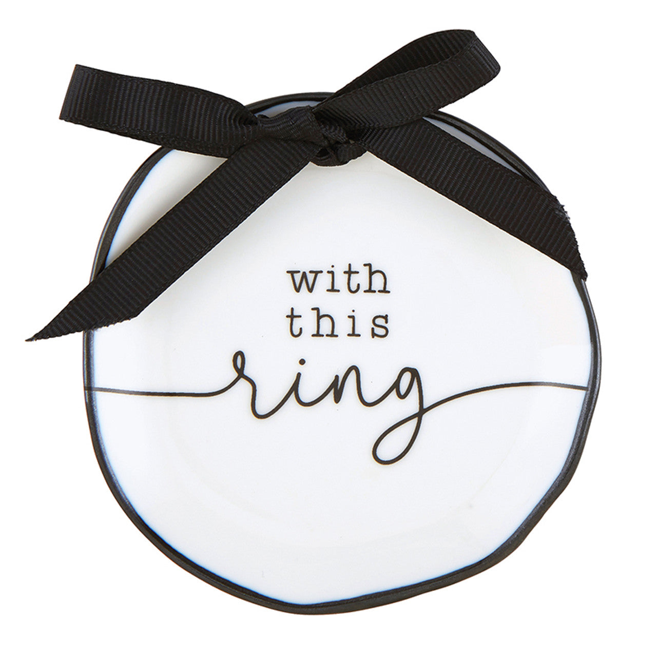 With This Ring Ceramic Ring Bearer Dish | Jewelry Tray Holder | Unique Wedding Ring Dish by The Bullish Store