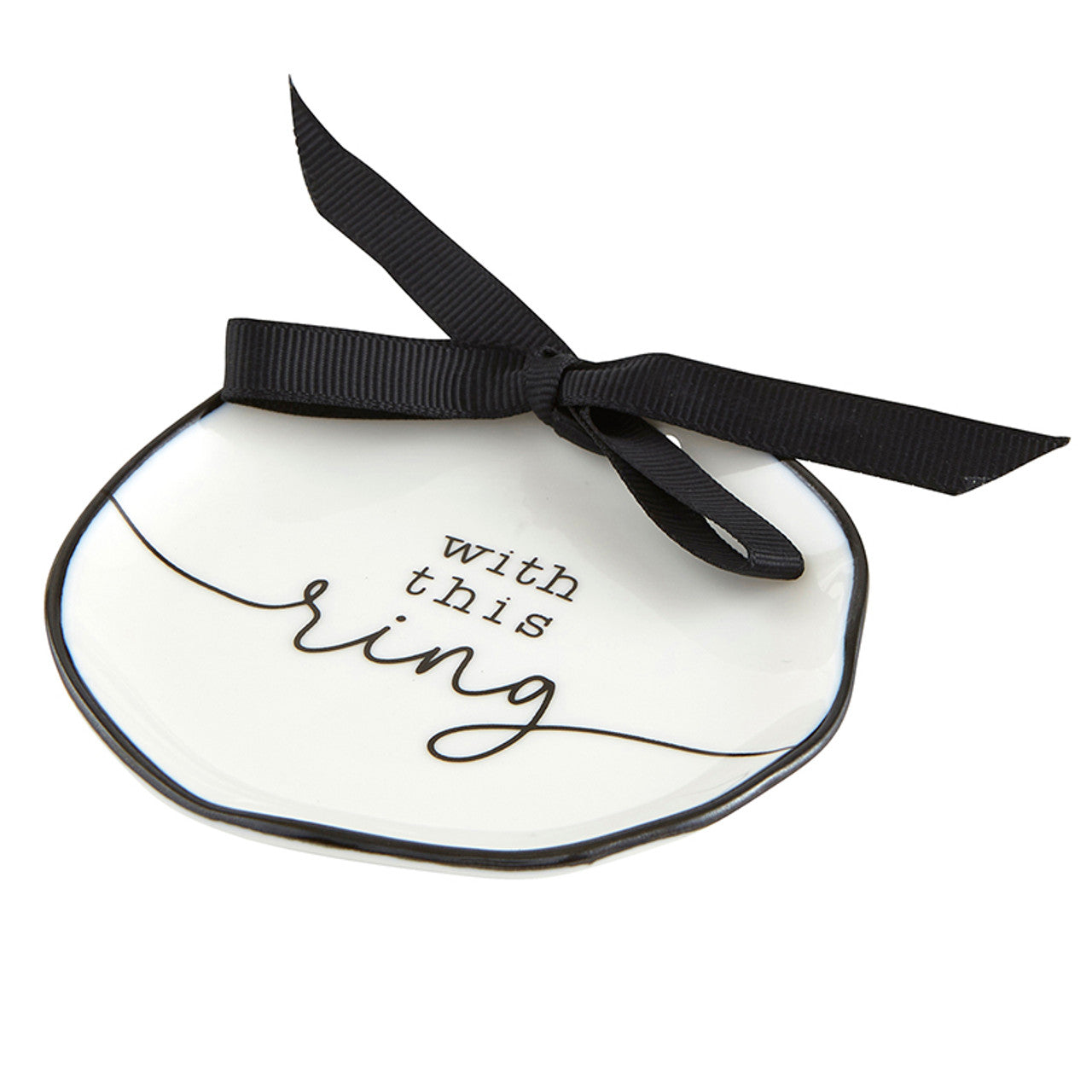With This Ring Ceramic Ring Bearer Dish | Jewelry Tray Holder | Unique Wedding Ring Dish by The Bullish Store
