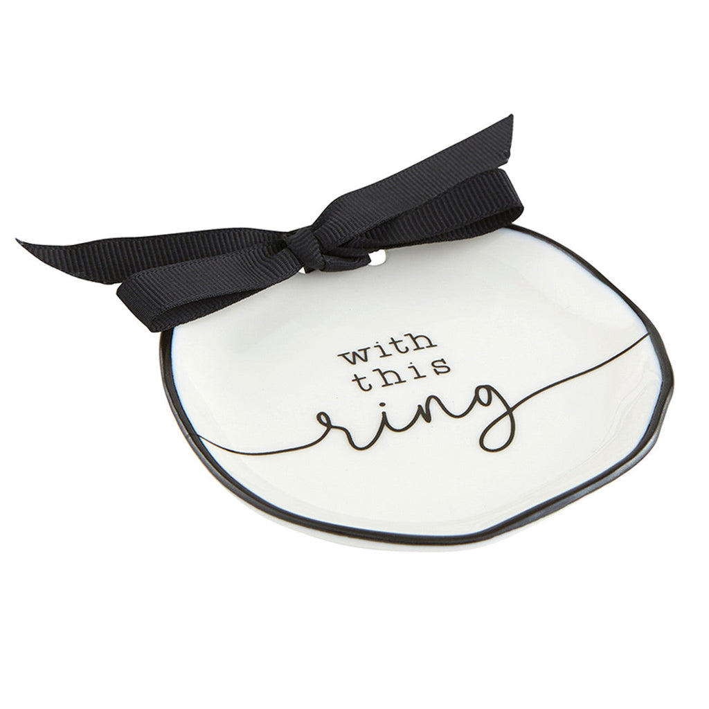 With This Ring Ceramic Ring Bearer Dish | Jewelry Tray Holder | Unique Wedding Ring Dish by The Bullish Store