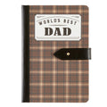 World's Best Dad Strap Journal | Gifts for Him | Plaid Vegan Leather Bound by The Bullish Store
