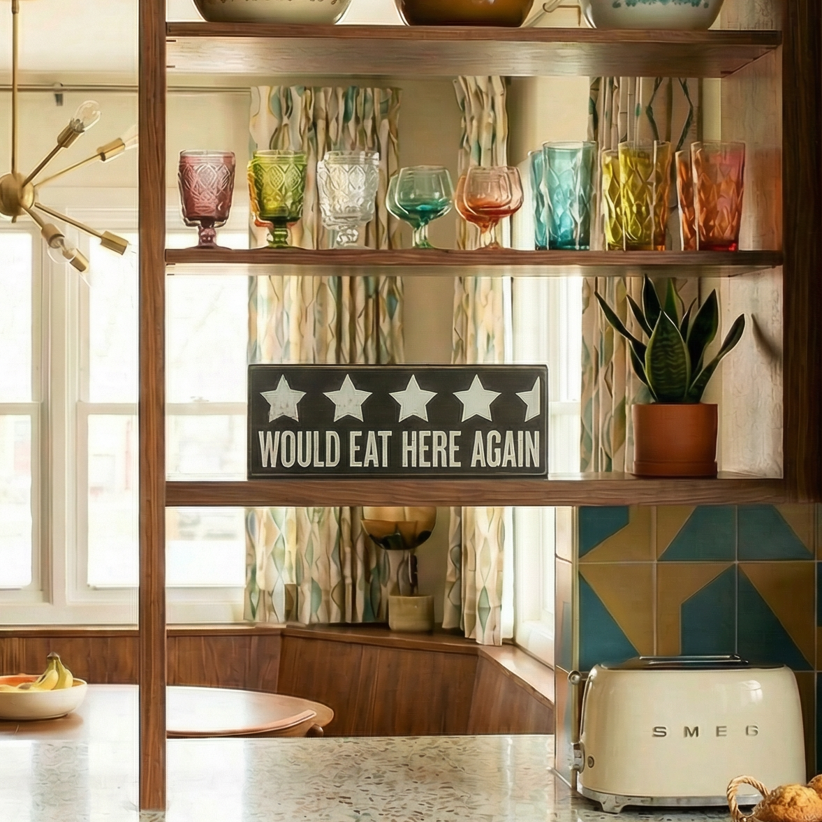 Would Eat Here Again 4.5 Stars Wooden Box Sign | 9" x 3.25" by The Bullish Store