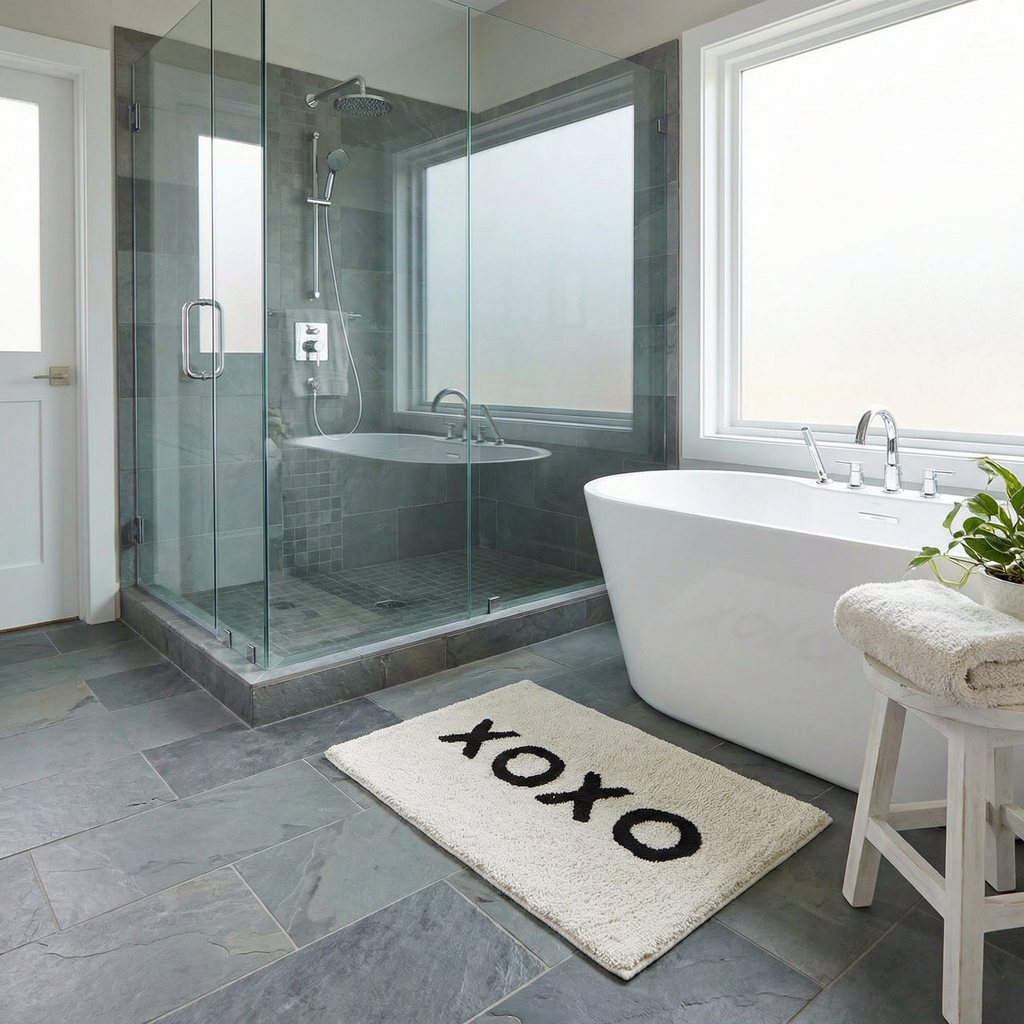 XOXO Bath Mat | Soft Cotton Indoor Rug | 20" x 30" by The Bullish Store