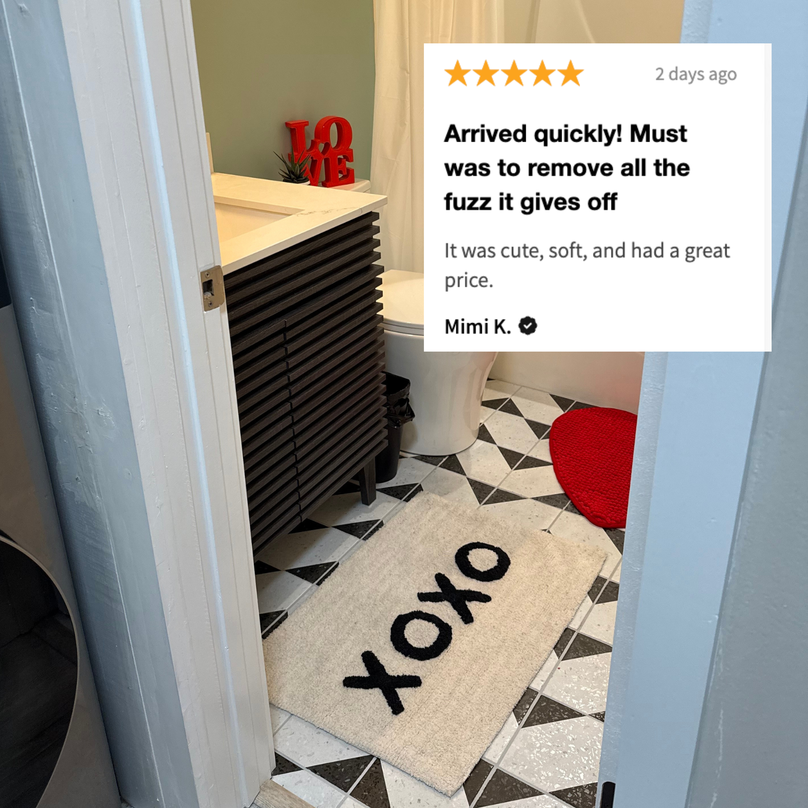 XOXO Bath Mat | Soft Cotton Indoor Rug | 20" x 30" by The Bullish Store