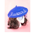 Yaaaas Embroidered Beret in Blue by The Bullish Store