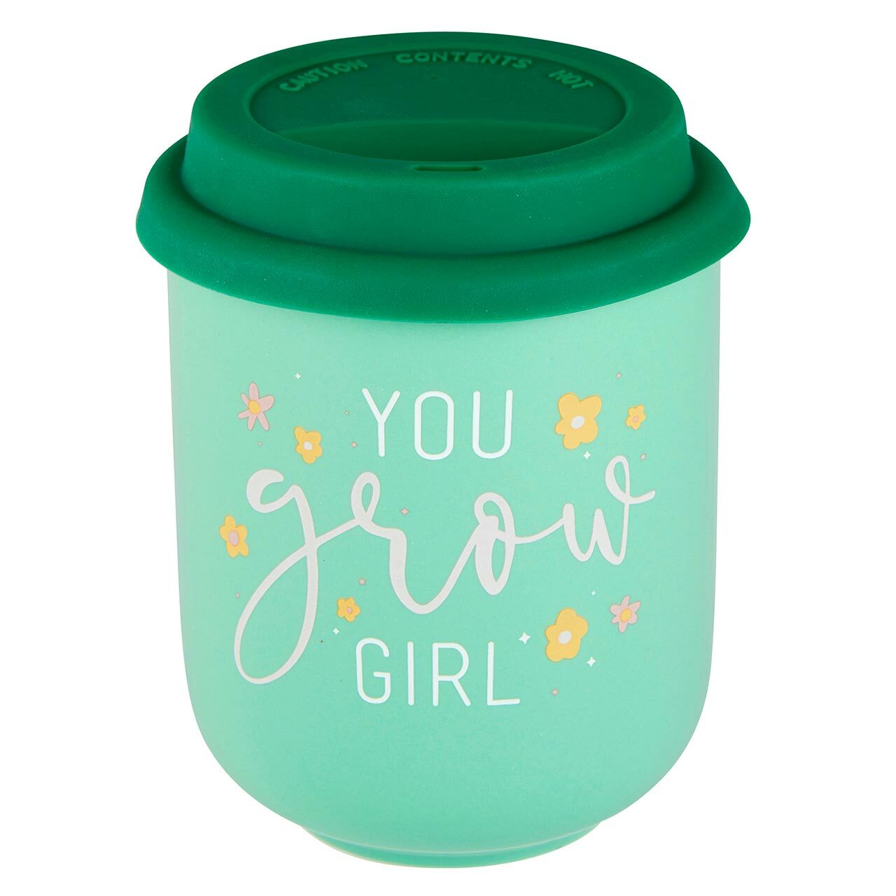 You Grow Girl Ceramic To Go Mug | Holds 16 oz. | Eco Mug with Silicone Lid and Sleeve by The Bullish Store
