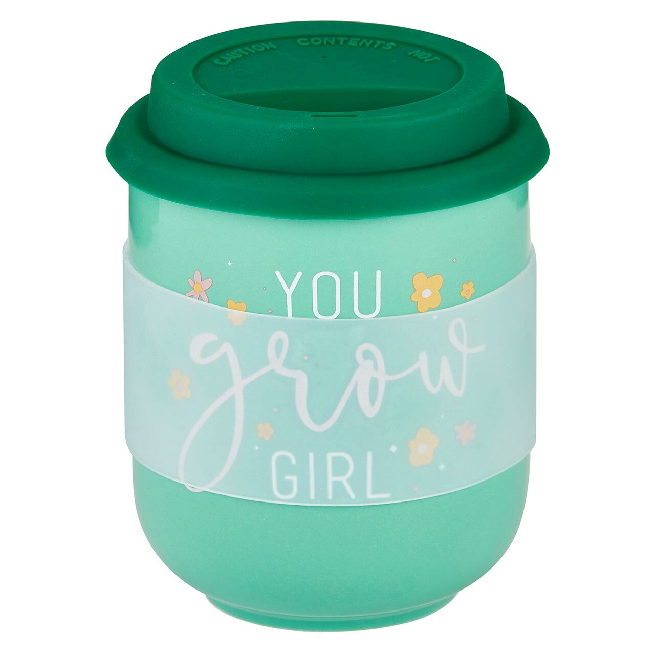 You Grow Girl Ceramic To Go Mug | Holds 16 oz. | Eco Mug with Silicone Lid and Sleeve by The Bullish Store